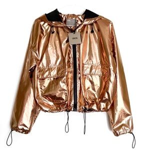 ASOS 90s Style Cropped Festival Metallic Anorak Jacket
